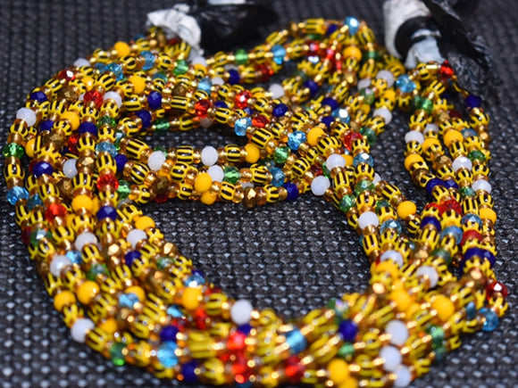Multi colored African waist beads