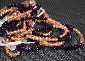 African waist beads Purple/Gold